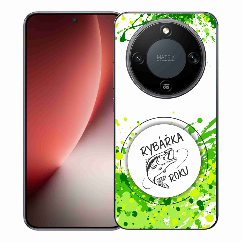 Gelový kryt mmCase na Honor Magic 8 Lite 5G - rybářka roku bílé pozadí