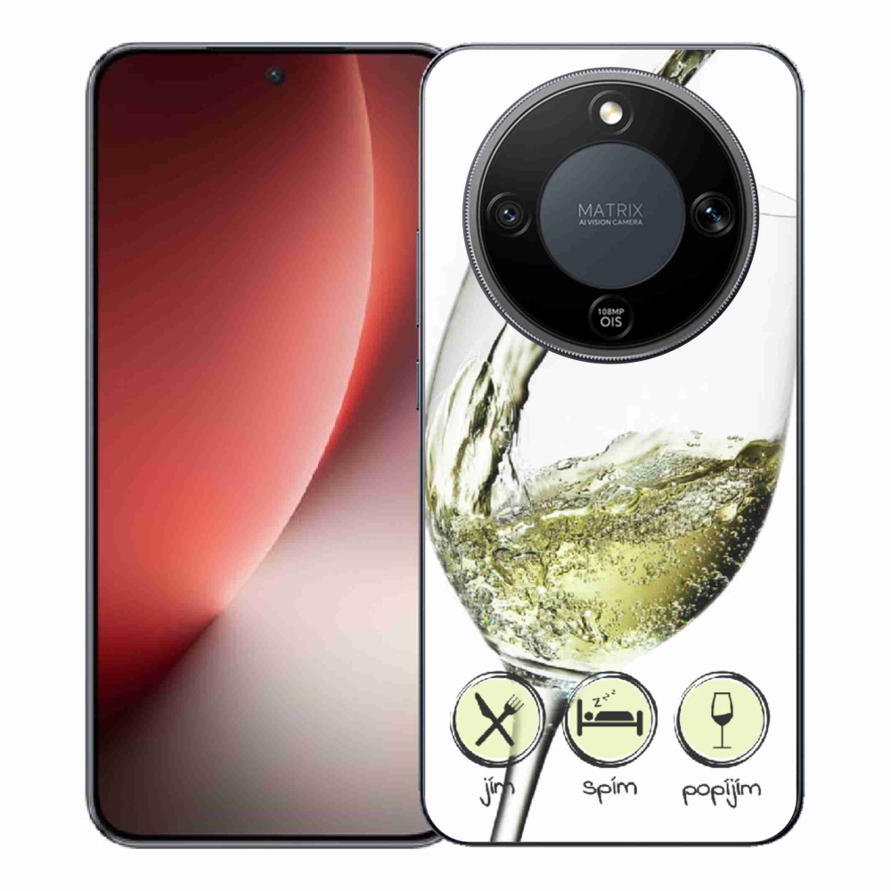 Gelový kryt mmCase na Honor Magic 8 Lite 5G - sklenička vína bílé