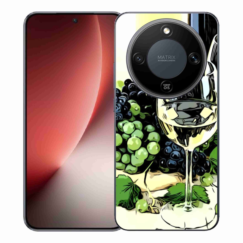 Gelový kryt mmCase na Honor Magic 8 Lite 5G - sklenka vína