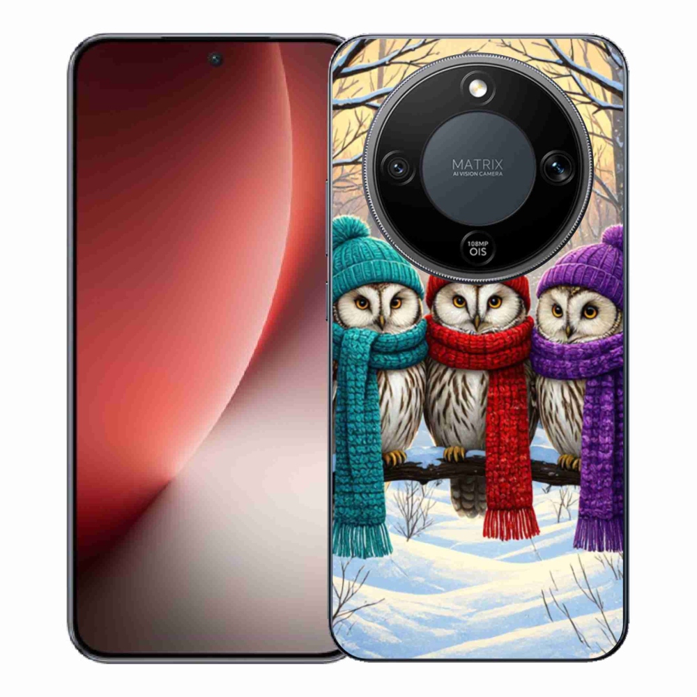 Gelový kryt mmCase na Honor Magic 8 Lite 5G - soví přátelé