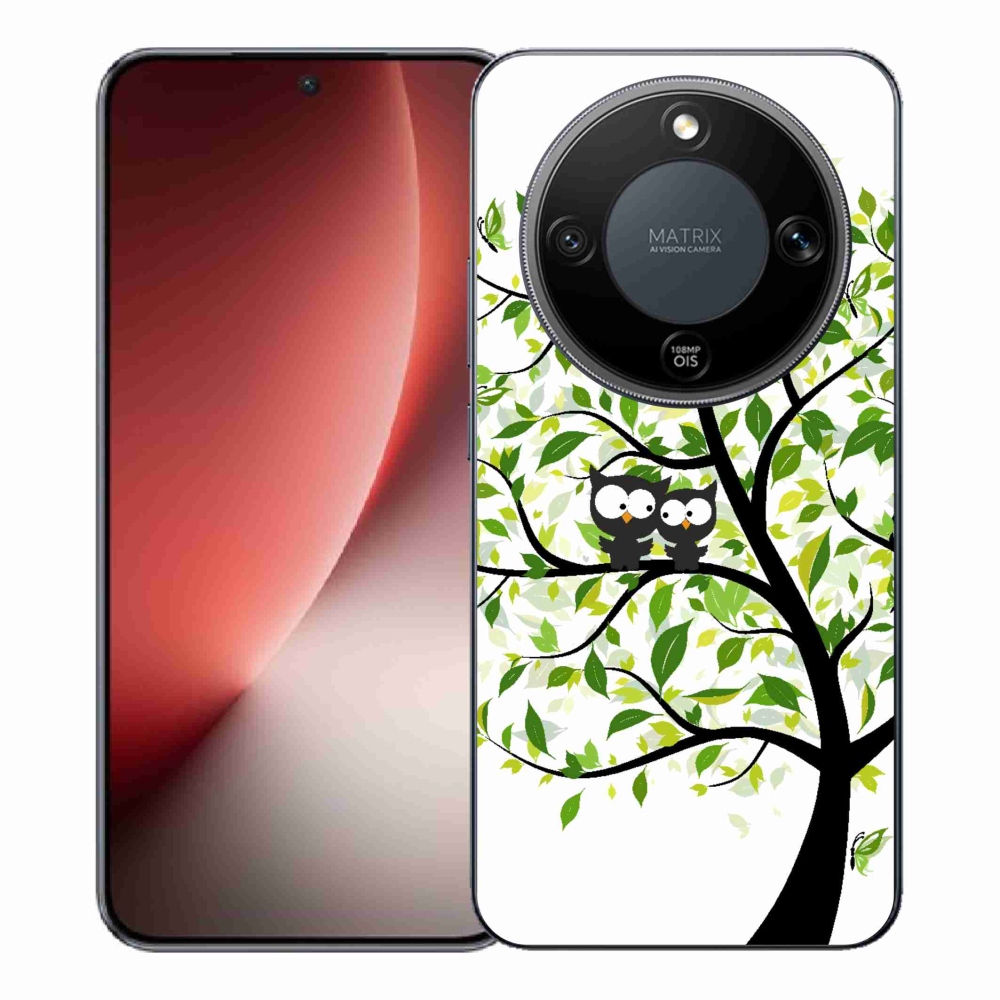 Gelový kryt mmCase na Honor Magic 8 Lite 5G - sovičky na stromě