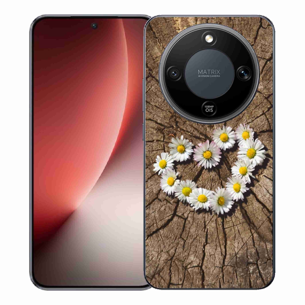 Gelový kryt mmCase na Honor Magic 8 Lite 5G - srdce z kopretin