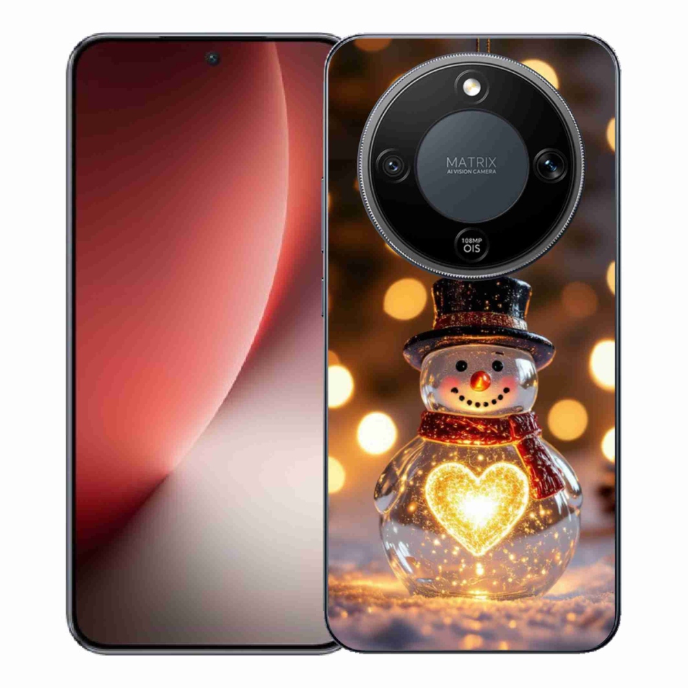 Gelový kryt mmCase na Honor Magic 8 Lite 5G - svítící vánoční sněhulák