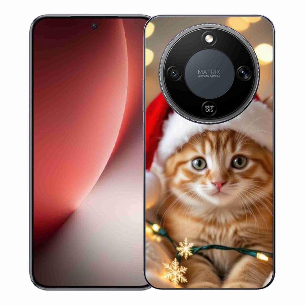 Gelový kryt mmCase na Honor Magic 8 Lite 5G - vánoční kotě