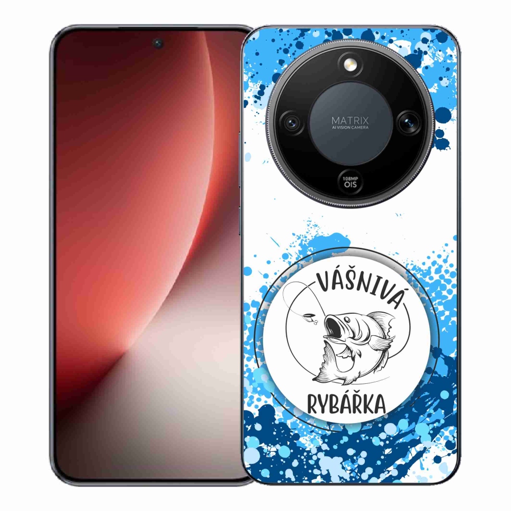 Gelový kryt mmCase na Honor Magic 8 Lite 5G - vášnivá rybářka bílé pozadí