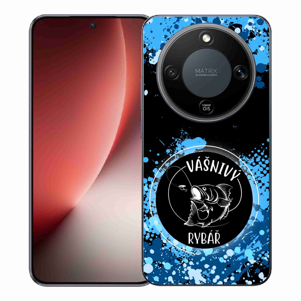 Gelový kryt mmCase na Honor Magic 8 Lite 5G - vášnivý rybář černé pozadí