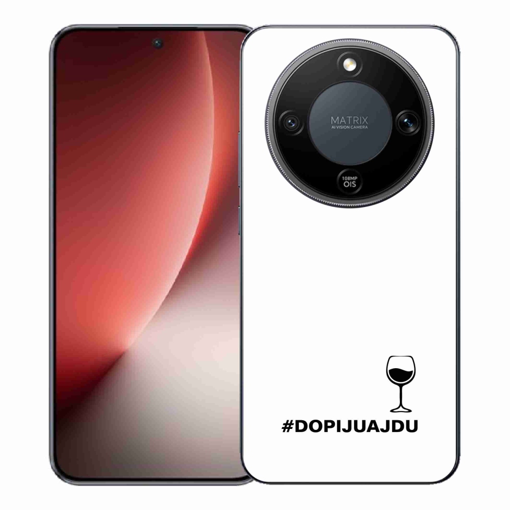 Gelový kryt mmCase na Honor Magic 8 Lite 5G - vinný motiv bílé pozadí