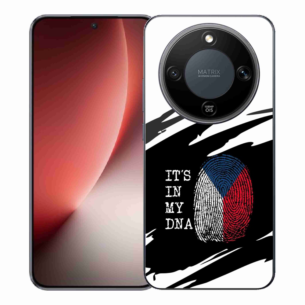 Gelový kryt mmCase na Honor Magic 8 Lite 5G - vlajka otisk prstu černobílé pozadí