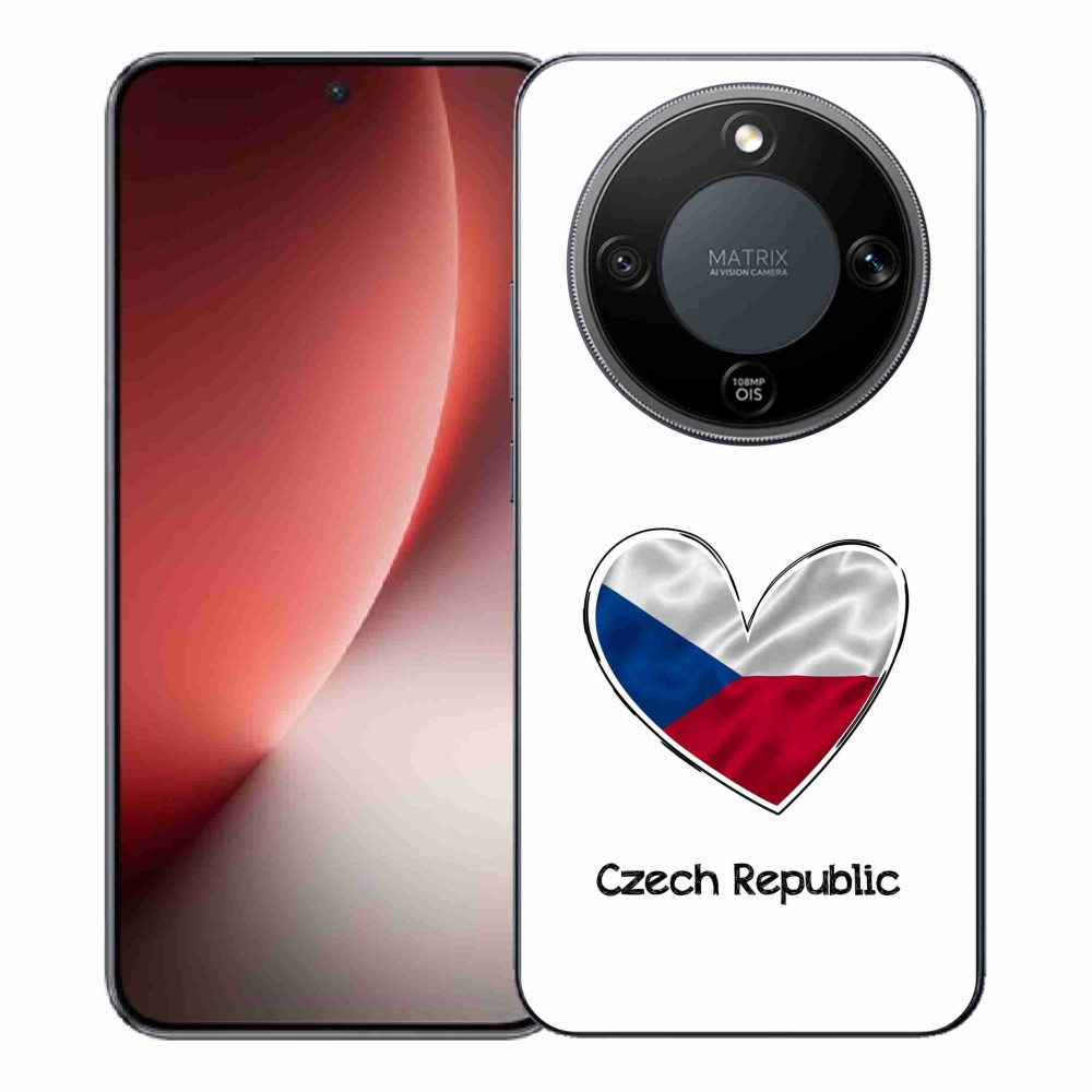 Gelový kryt mmCase na Honor Magic 8 Lite 5G - vlajka srdce bílé pozadí