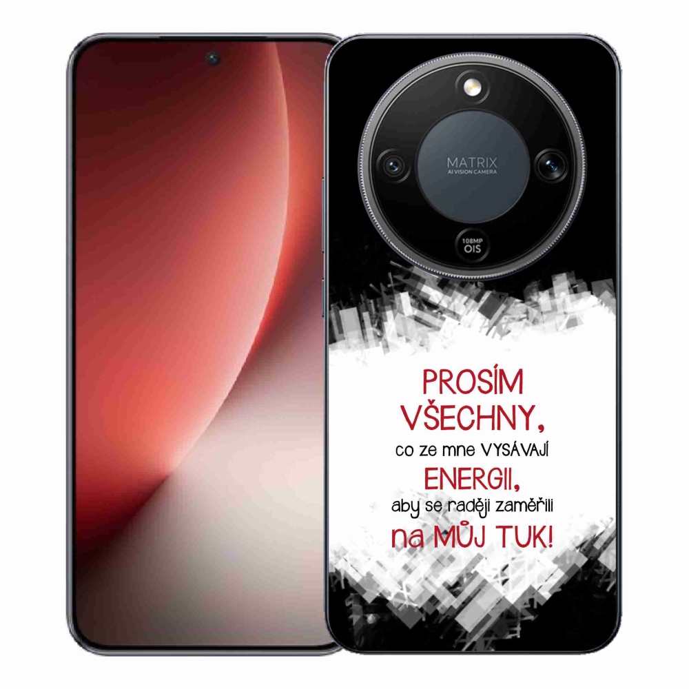 Gelový kryt mmCase na Honor Magic 8 Lite 5G - vtipný text 1 červený