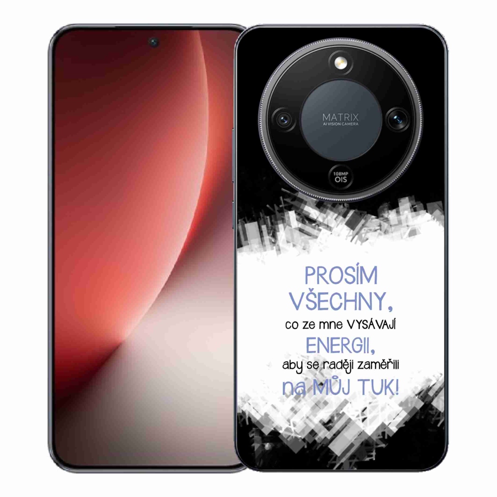 Gelový kryt mmCase na Honor Magic 8 Lite 5G - vtipný text 1 modrý