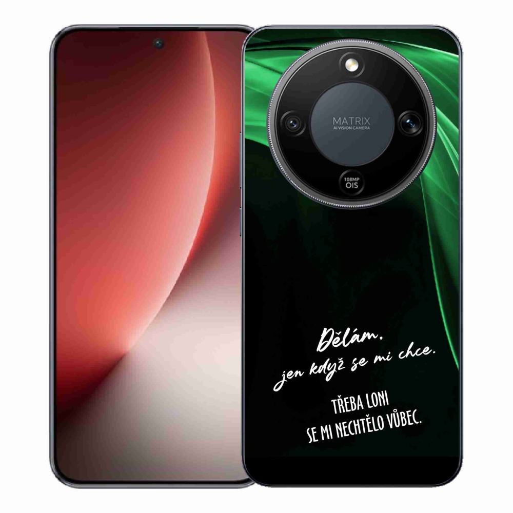 Gelový kryt mmCase na Honor Magic 8 Lite 5G - vtipný text 12 černé pozadí