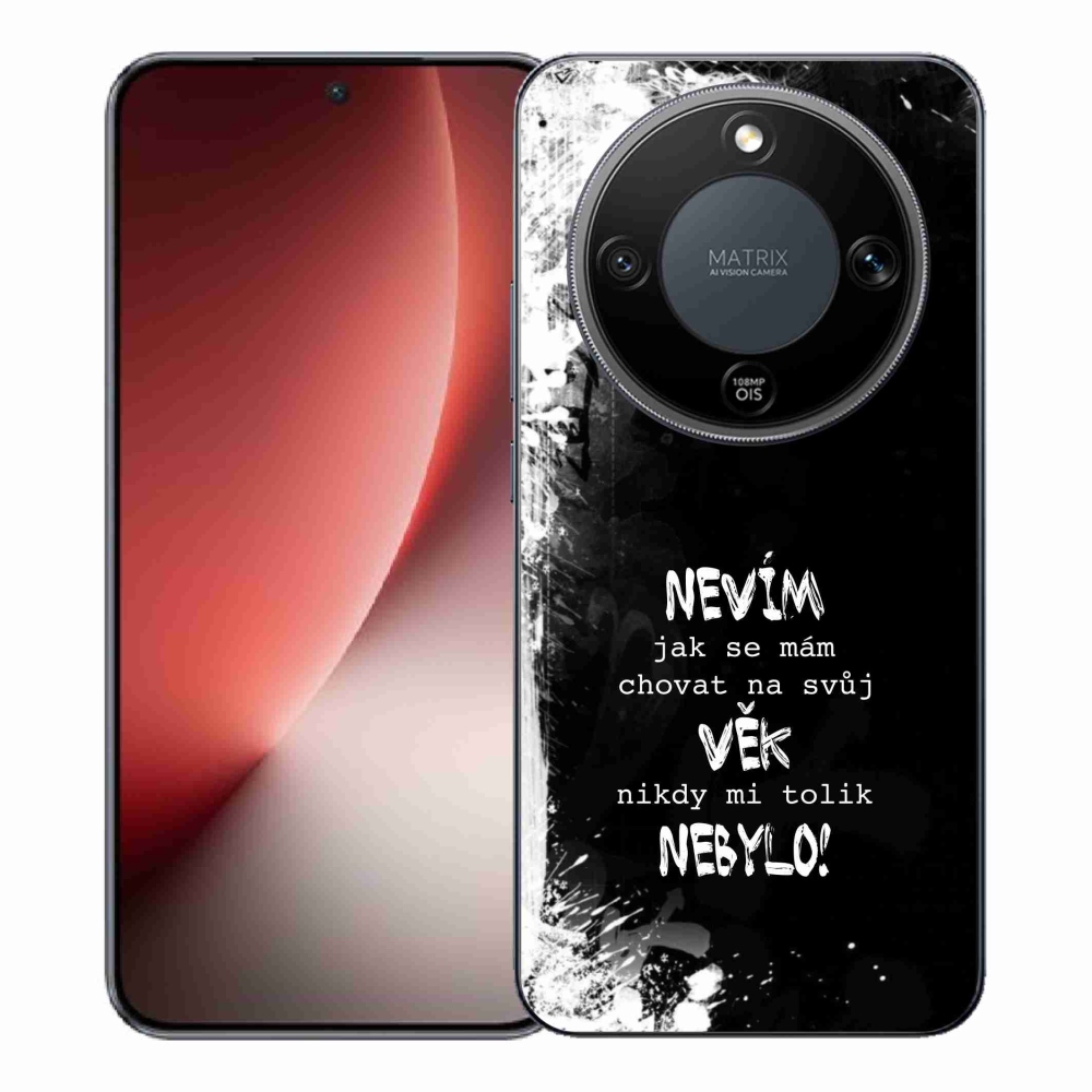 Gelový kryt mmCase na Honor Magic 8 Lite 5G - vtipný text 14 černé pozadí