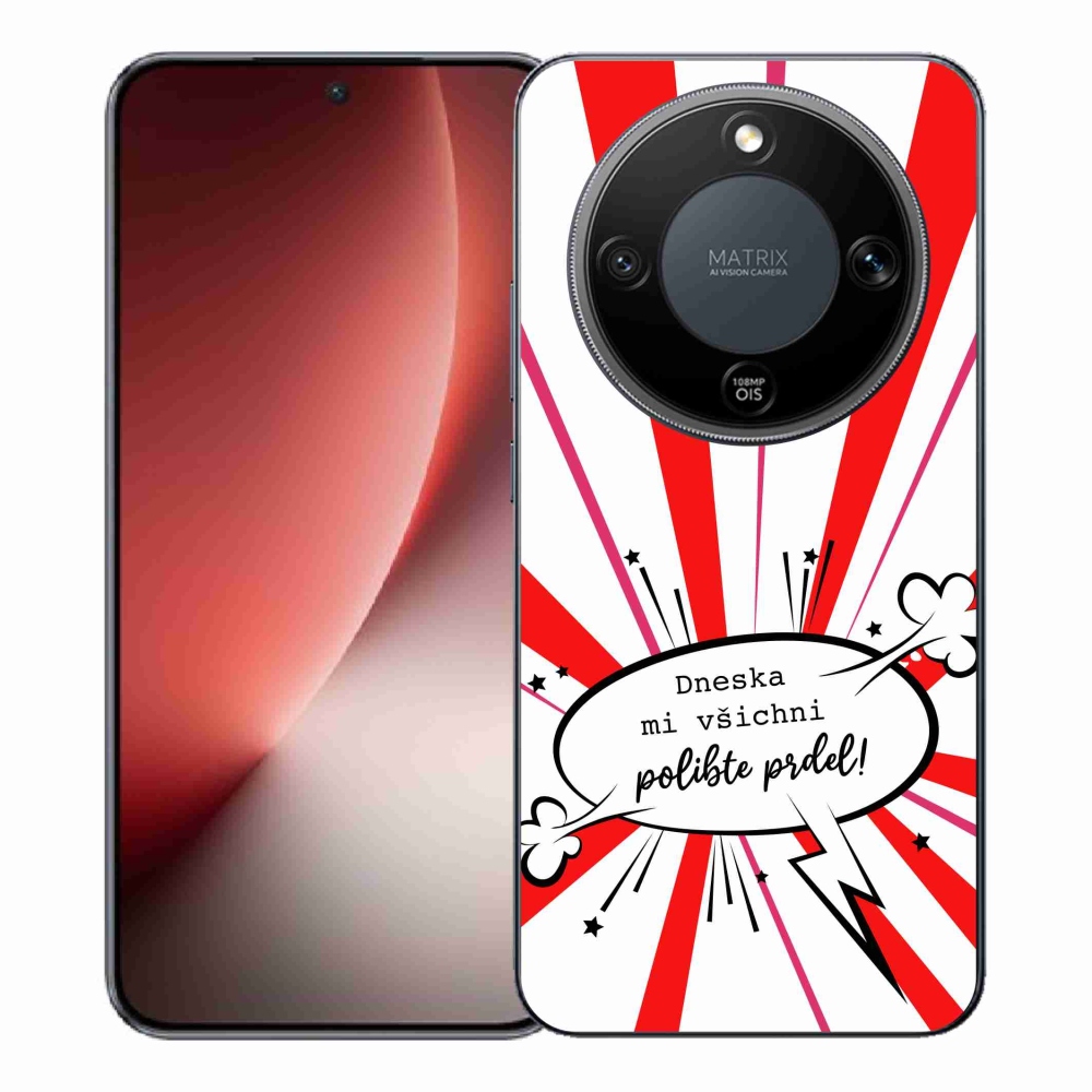 Gelový kryt mmCase na Honor Magic 8 Lite 5G - vtipný text 15 bílé pozadí