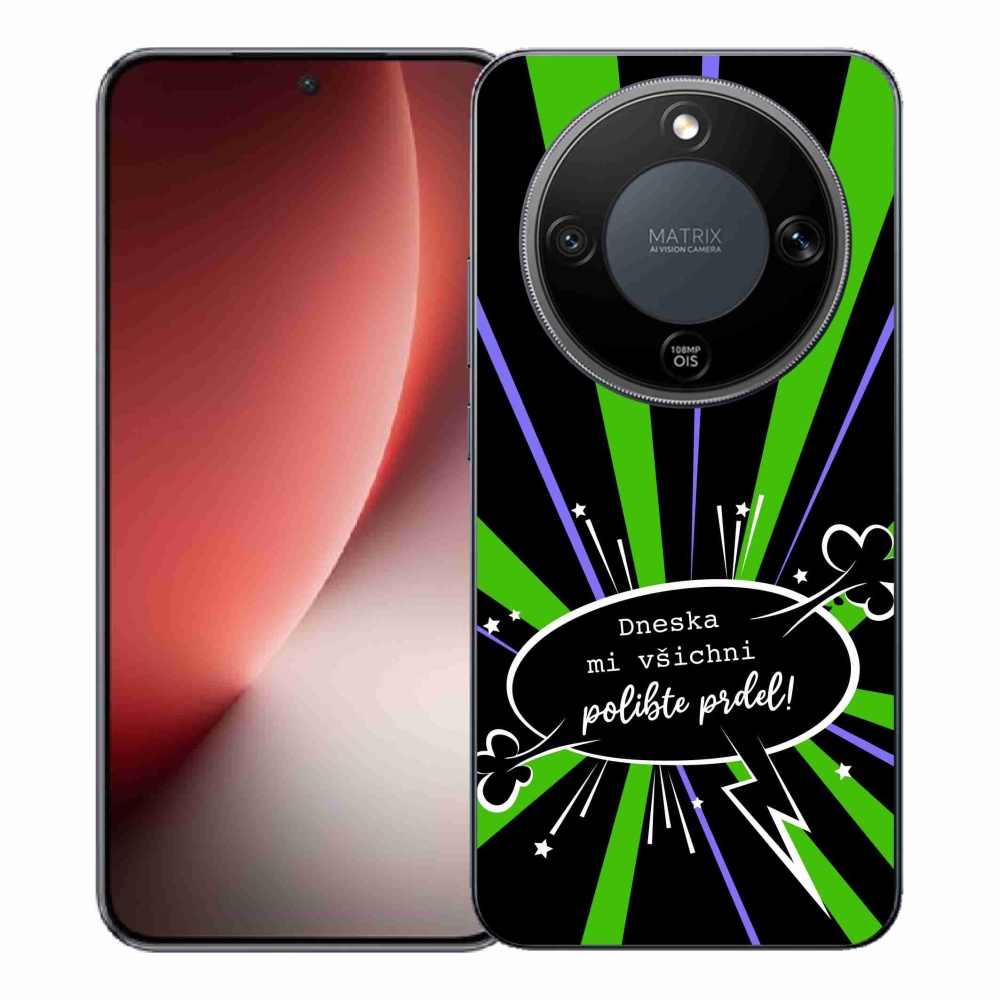 Gelový kryt mmCase na Honor Magic 8 Lite 5G - vtipný text 15 černé pozadí