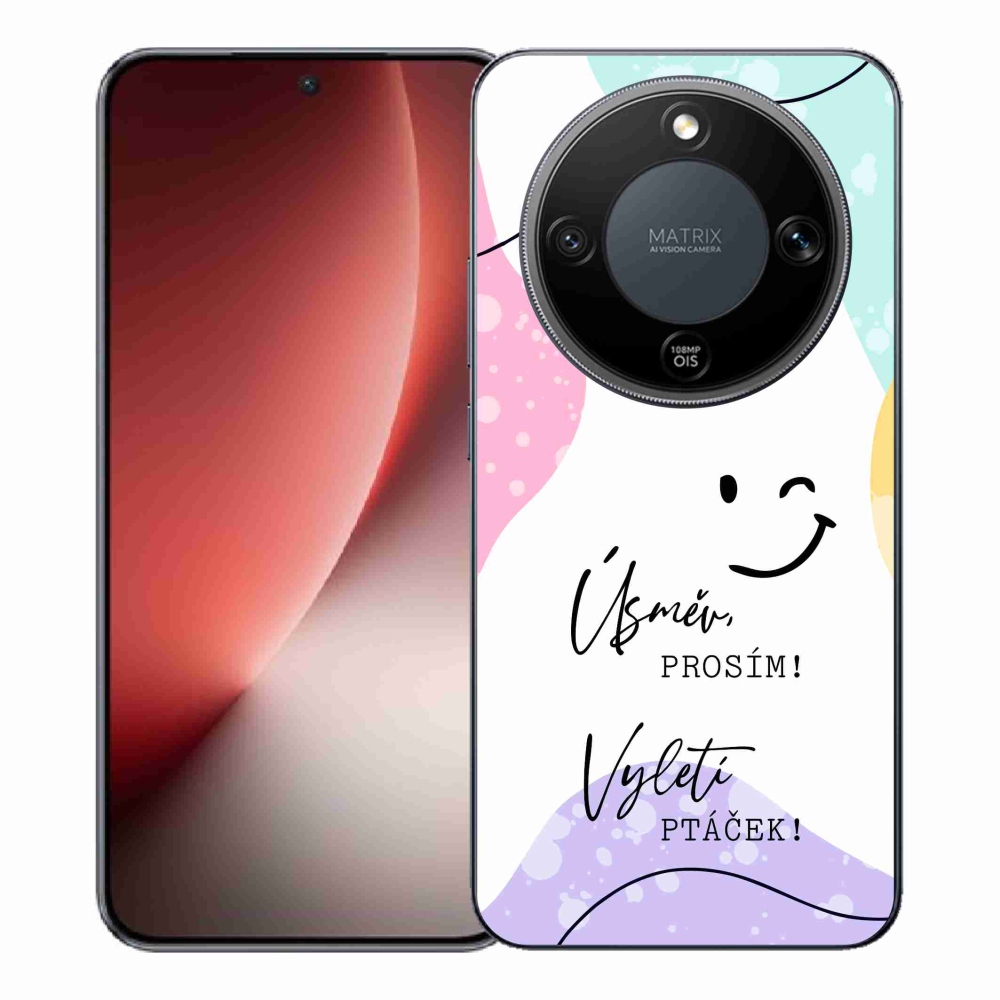 Gelový kryt mmCase na Honor Magic 8 Lite 5G - vtipný text 4 bílé pozadí