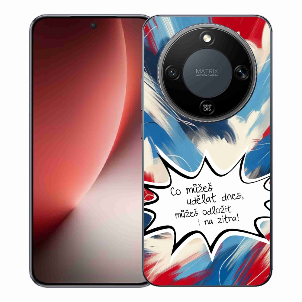 Gelový kryt mmCase na Honor Magic 8 Lite 5G - vtipný text 9 bílé pozadí