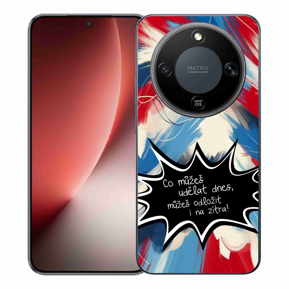 Gelový kryt mmCase na Honor Magic 8 Lite 5G - vtipný text 9 černé pozadí