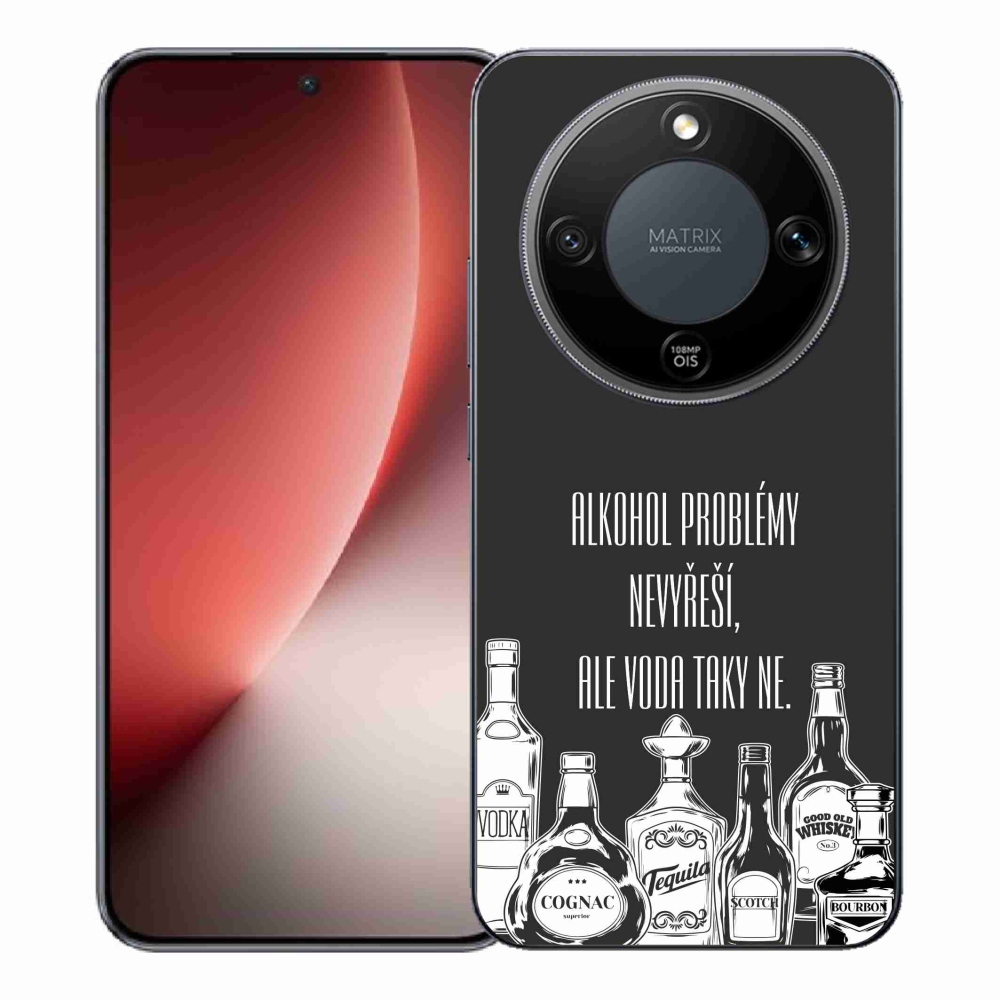 Gelový kryt mmCase na Honor Magic 8 Lite 5G - vtipný text černé pozadí