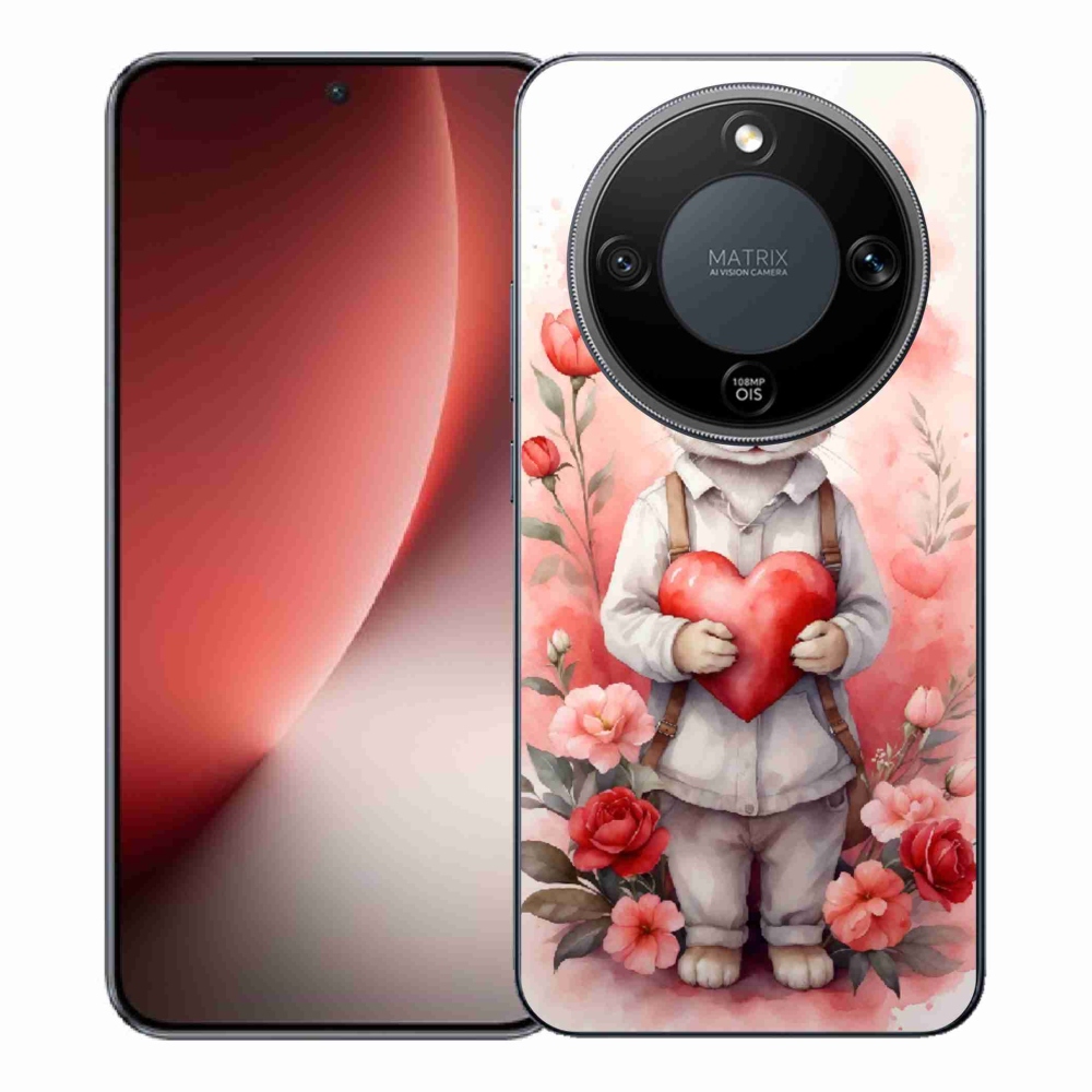 Gelový kryt mmCase na Honor Magic 8 Lite 5G - zajíc se srdíčkem