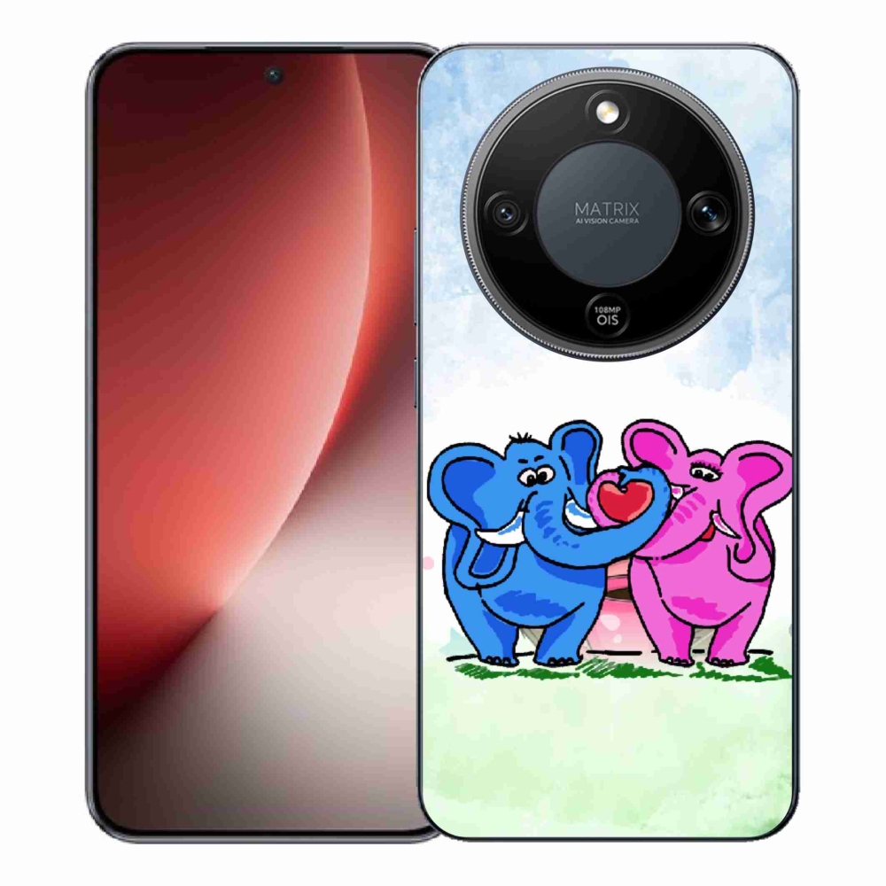 Gelový kryt mmCase na Honor Magic 8 Lite 5G - zamilovaní sloni