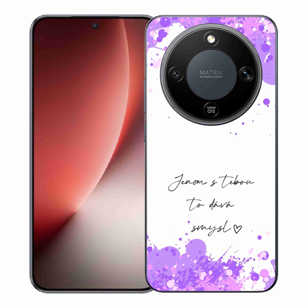 Gelový kryt mmCase na Honor Magic 8 Lite 5G - zamilovaný text bílé pozadí