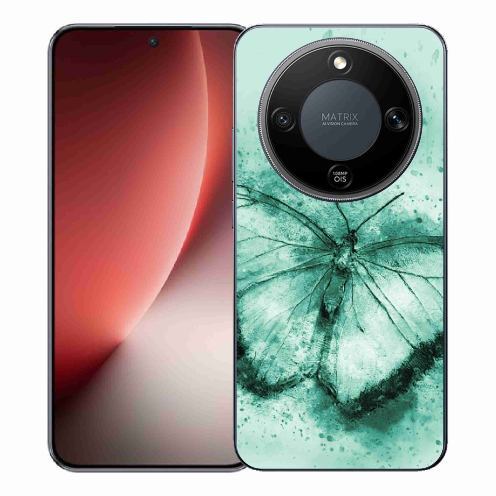 Gelový kryt mmCase na Honor Magic 8 Lite 5G - zelený motýl