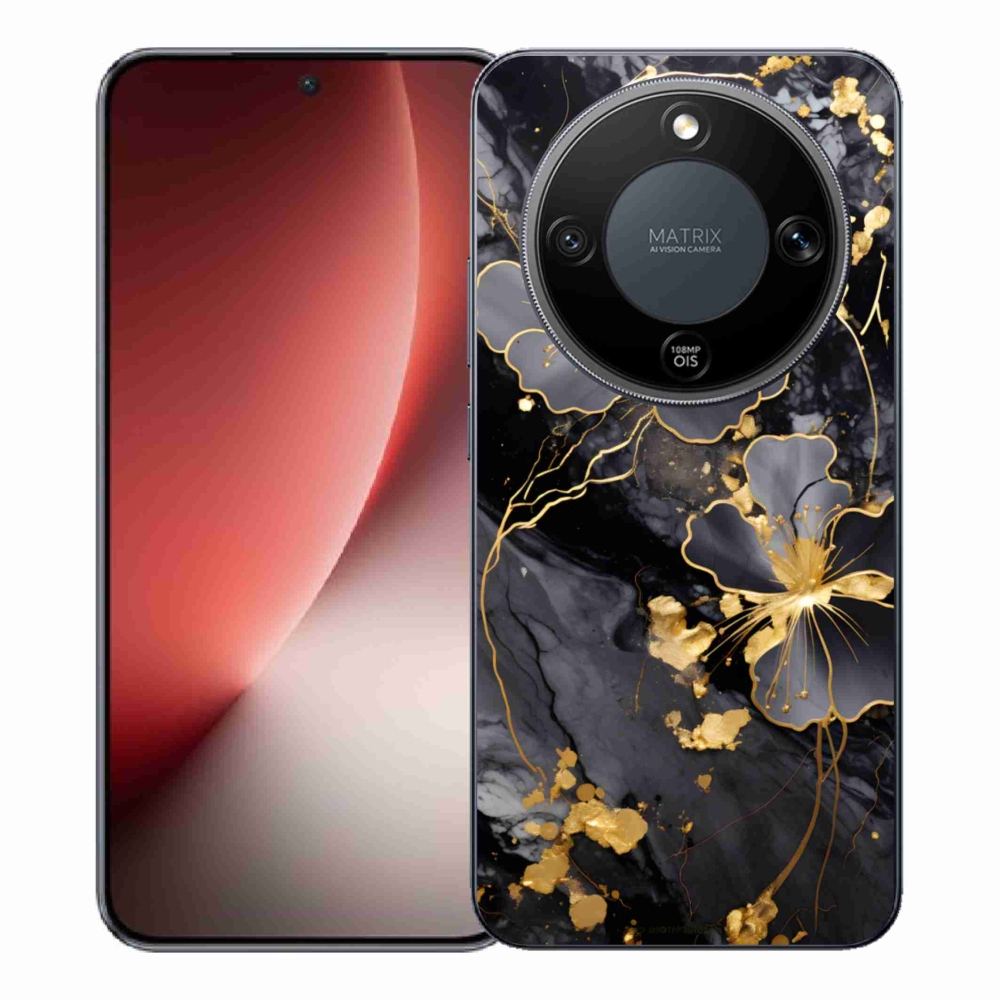 Gelový kryt mmCase na Honor Magic 8 Lite 5G - zlaté květy