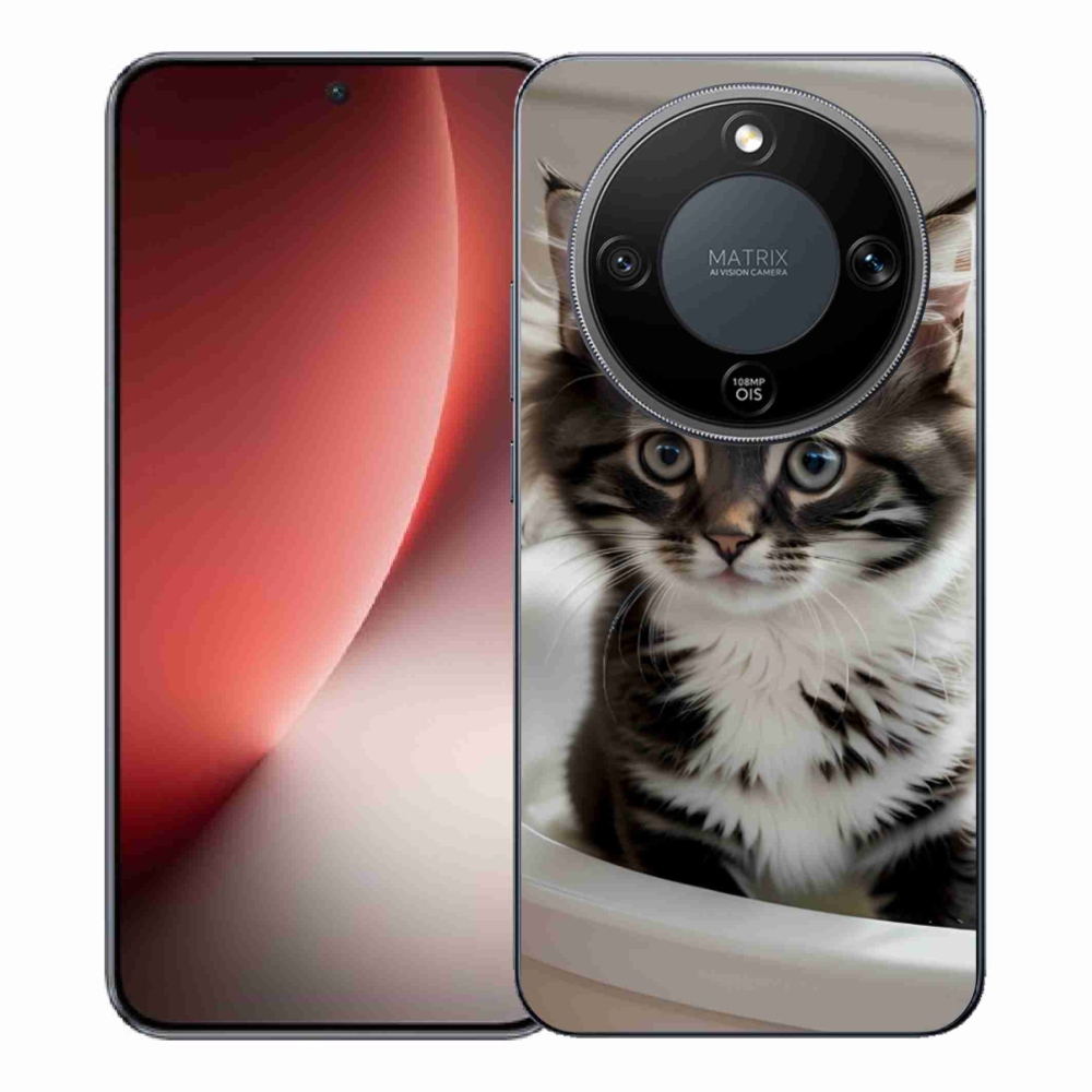 Gelový kryt mmCase na Honor Magic 8 Lite 5G - zvědavé kotě