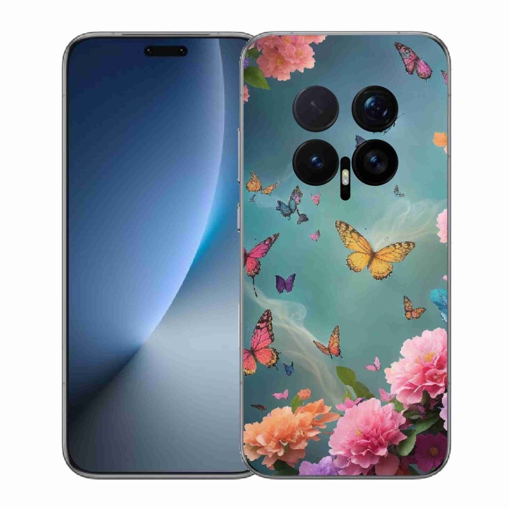 Gelový kryt mmCase na Honor Magic 8 Pro - barevné květy a motýli