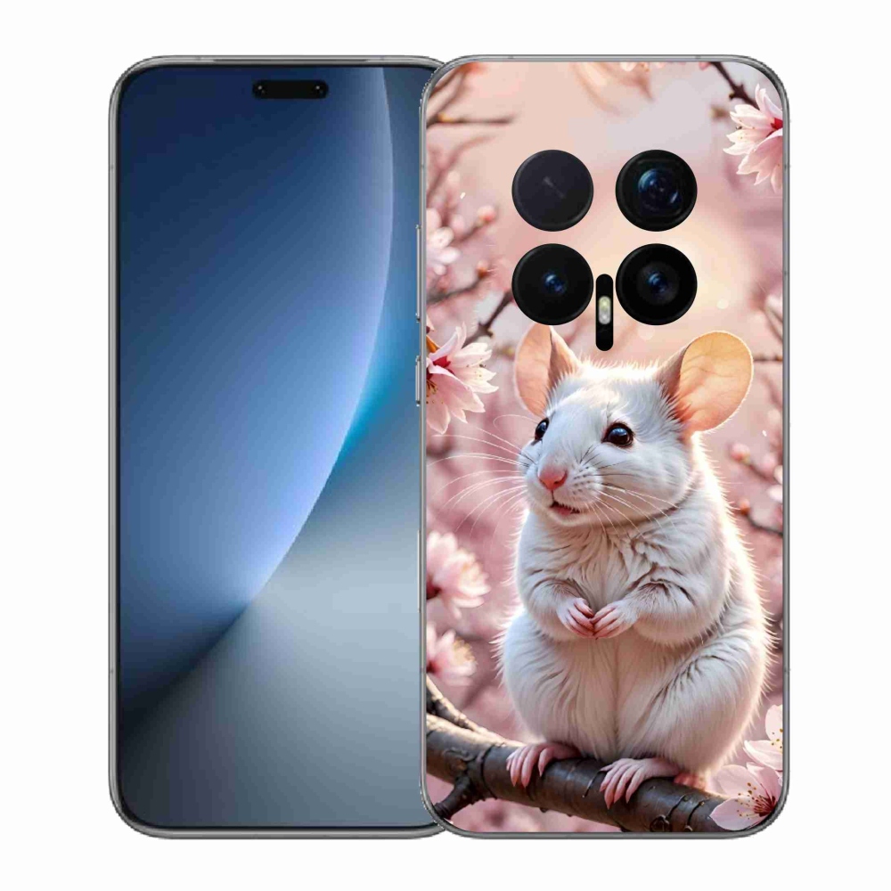 Gelový kryt mmCase na Honor Magic 8 Pro - bílá myš na větvi