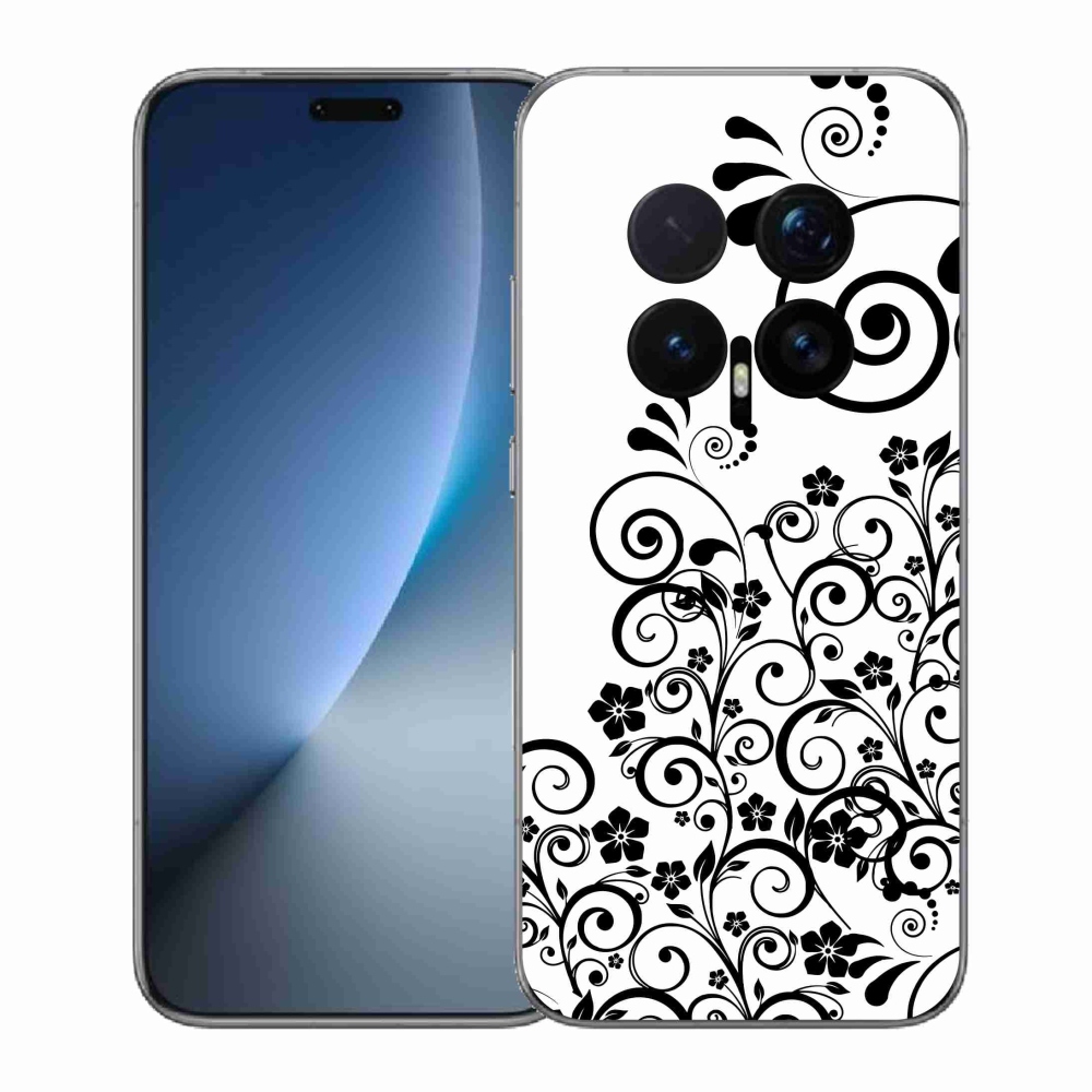 Gelový kryt mmCase na Honor Magic 8 Pro - černobílé květinové vzory