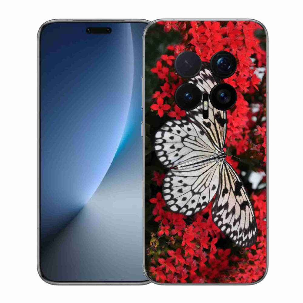 Gelový kryt mmCase na Honor Magic 8 Pro - černobílý motýl 1
