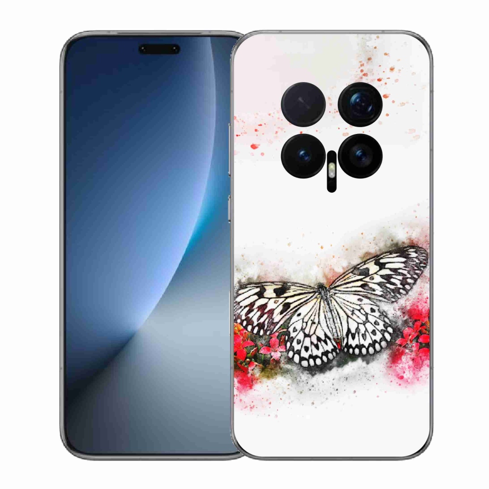 Gelový kryt mmCase na Honor Magic 8 Pro - černobílý motýl