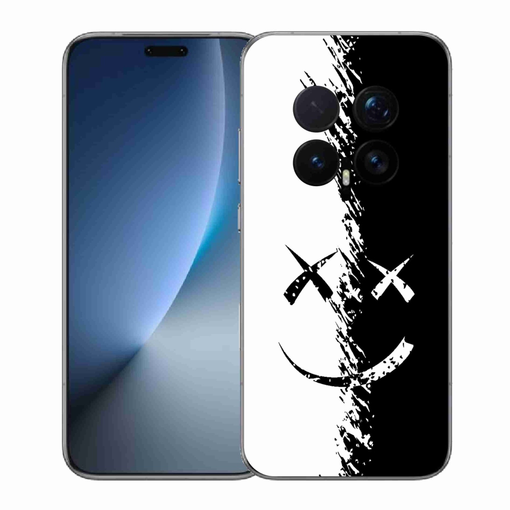 Gelový kryt mmCase na Honor Magic 8 Pro - černobílý smajlík