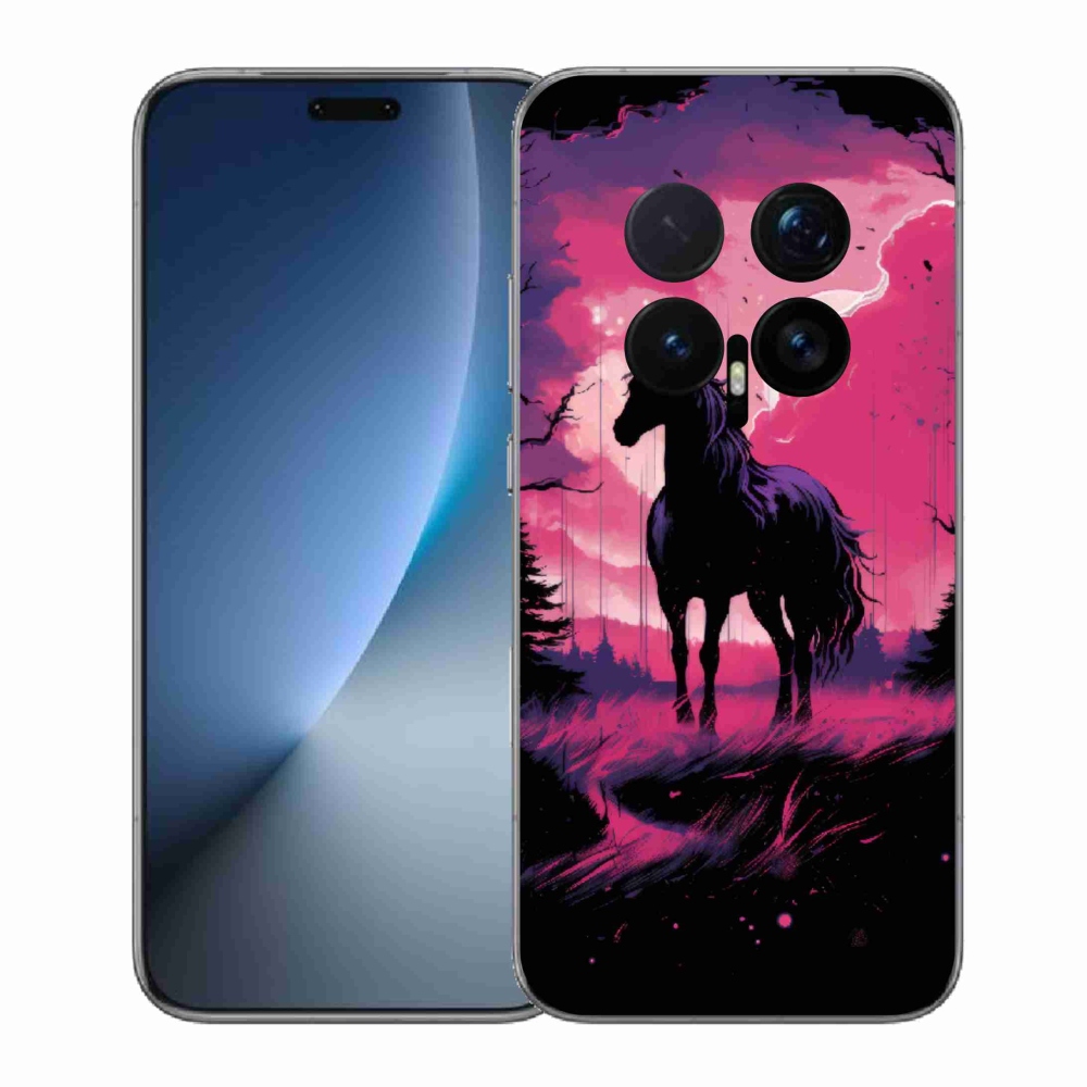 Gelový kryt mmCase na Honor Magic 8 Pro - černý kreslený kůň 1