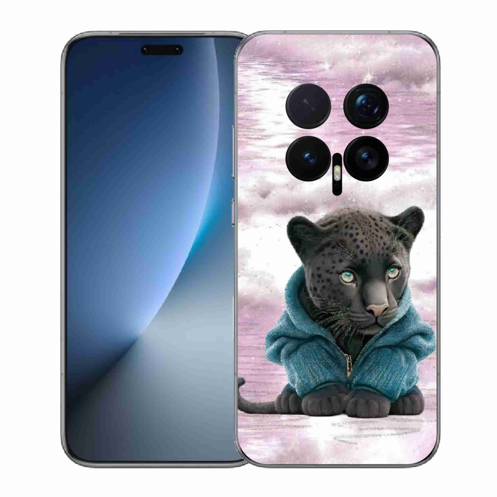 Gelový kryt mmCase na Honor Magic 8 Pro - černý panter ve svetru