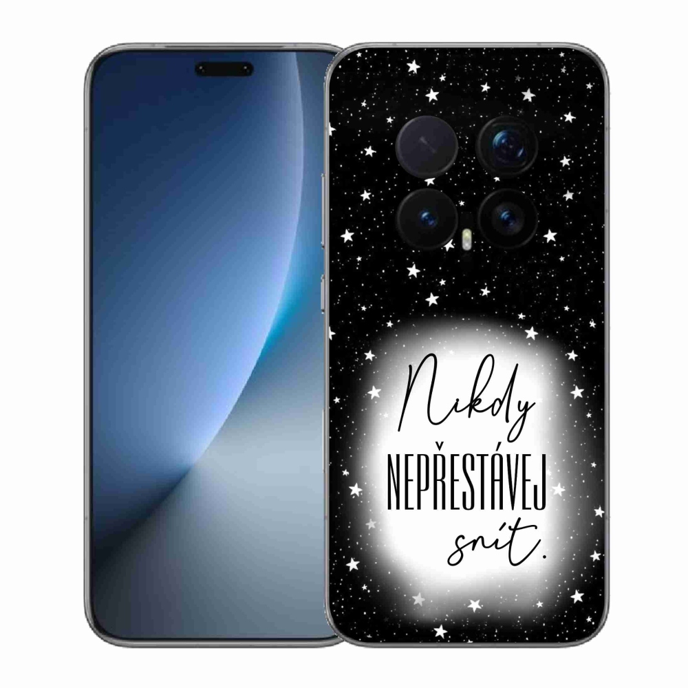 Gelový kryt mmCase na Honor Magic 8 Pro - citát 1 bíločerné pozadí