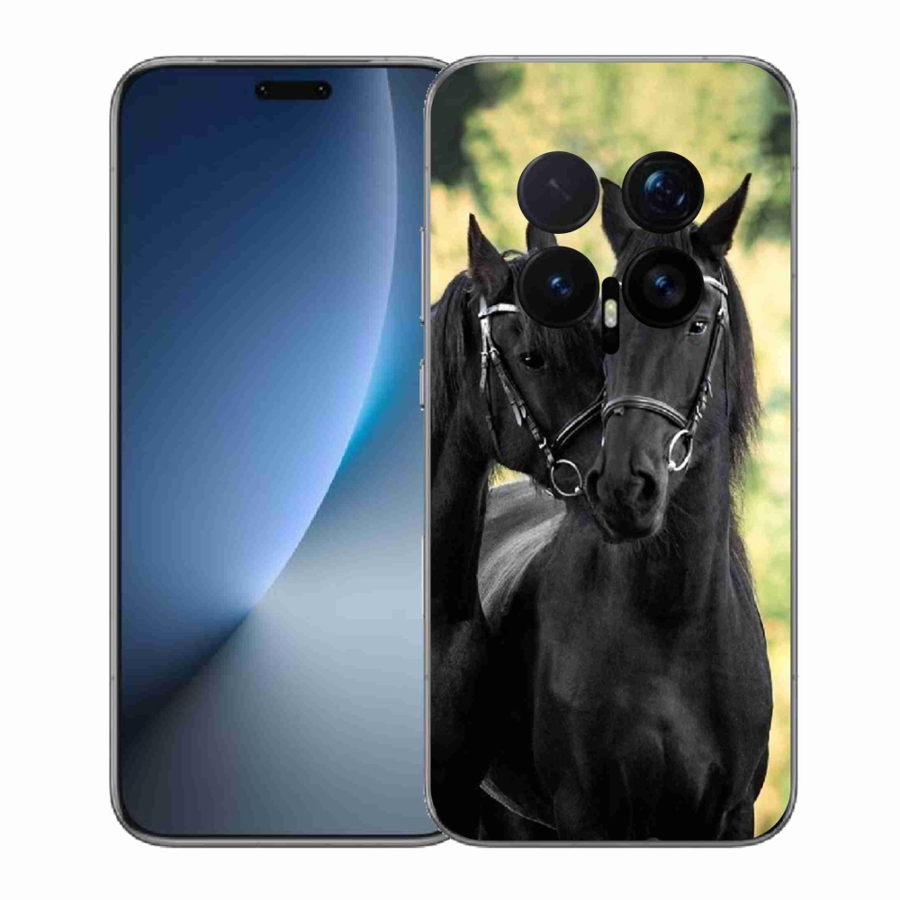 Gelový kryt mmCase na Honor Magic 8 Pro - dva černí koně