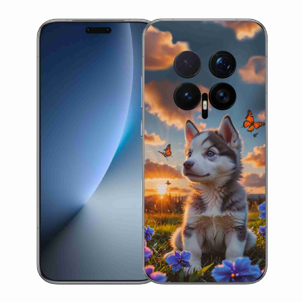 Gelový kryt mmCase na Honor Magic 8 Pro - husky při západu slunce