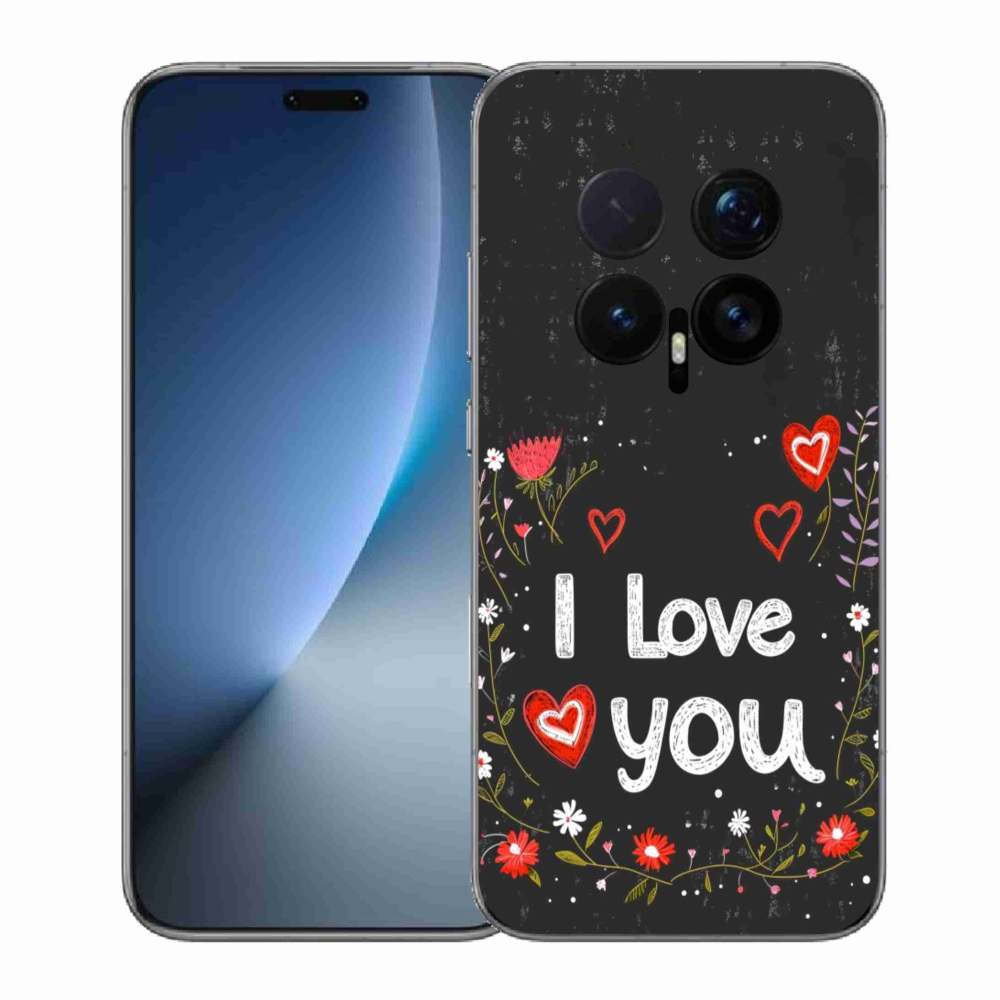 Gelový kryt mmCase na Honor Magic 8 Pro - I love you černé pozadí