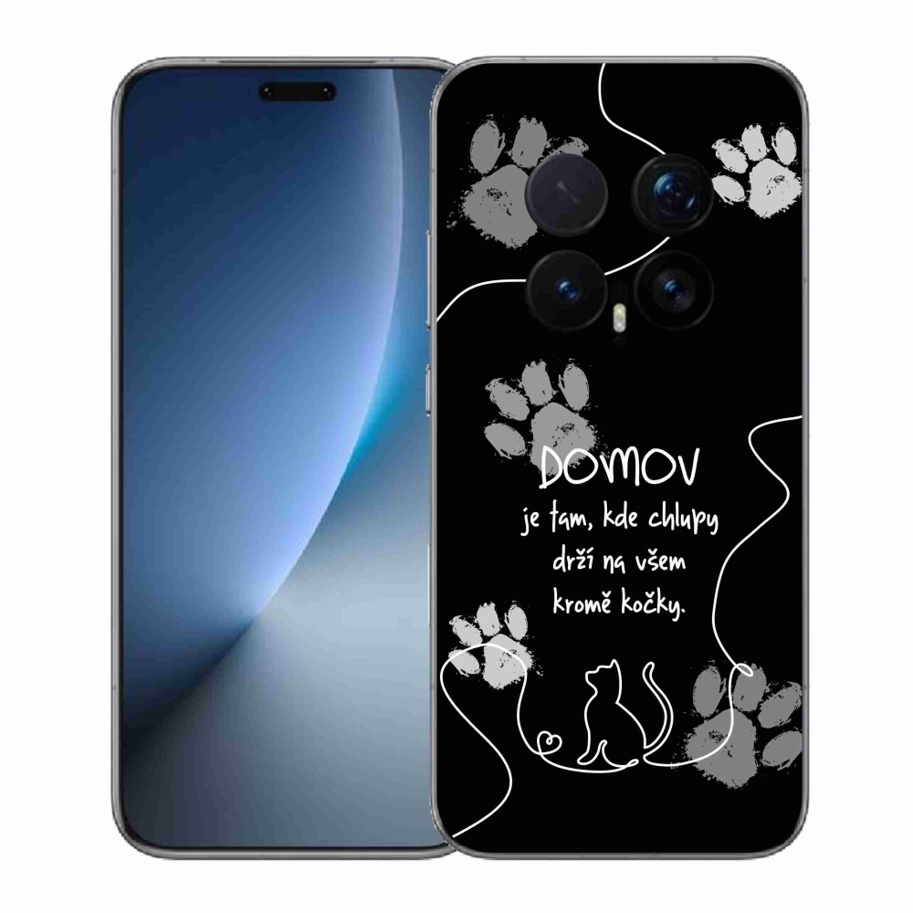 Gelový kryt mmCase na Honor Magic 8 Pro - kočičí motiv černé pozadí