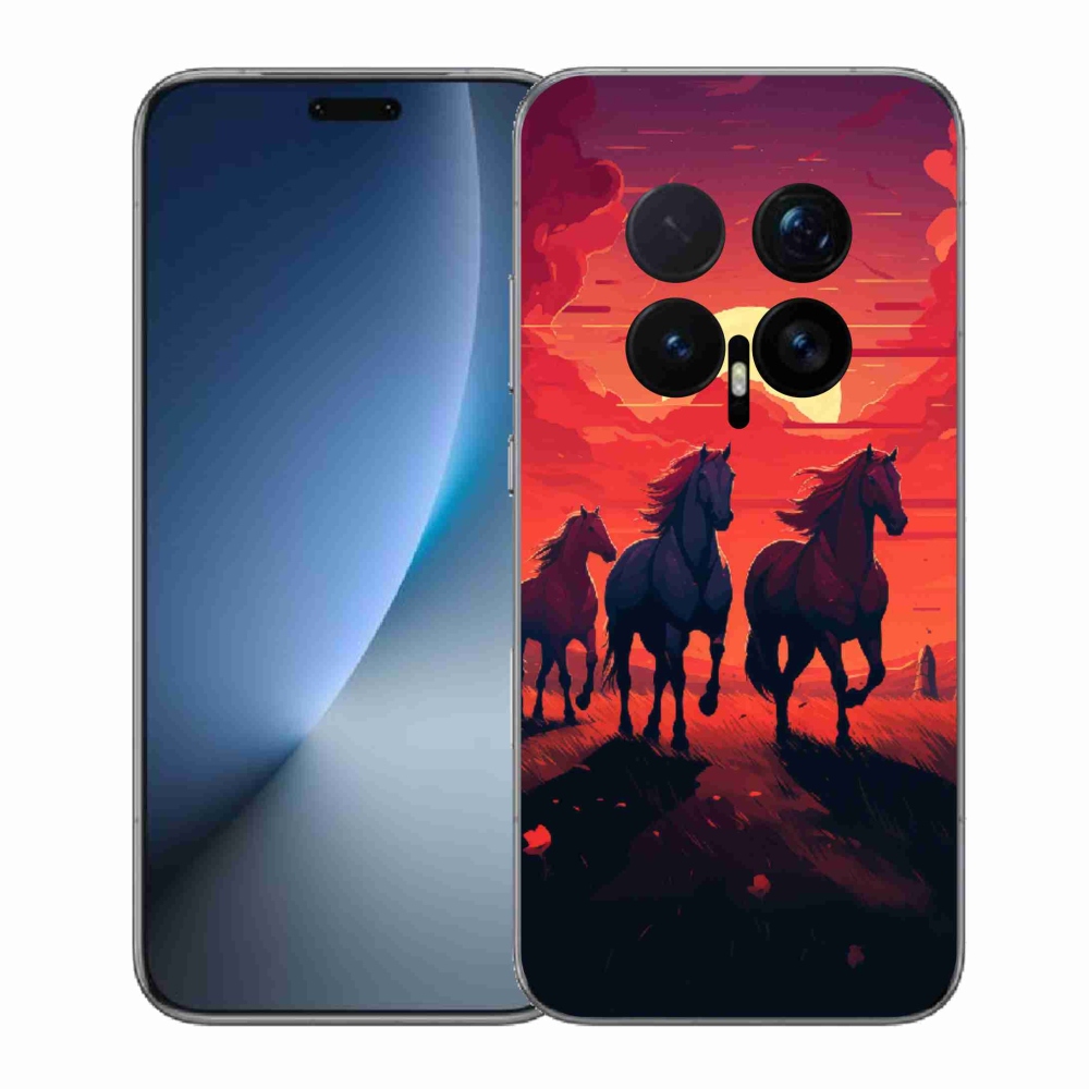 Gelový kryt mmCase na Honor Magic 8 Pro - koně a západ slunce