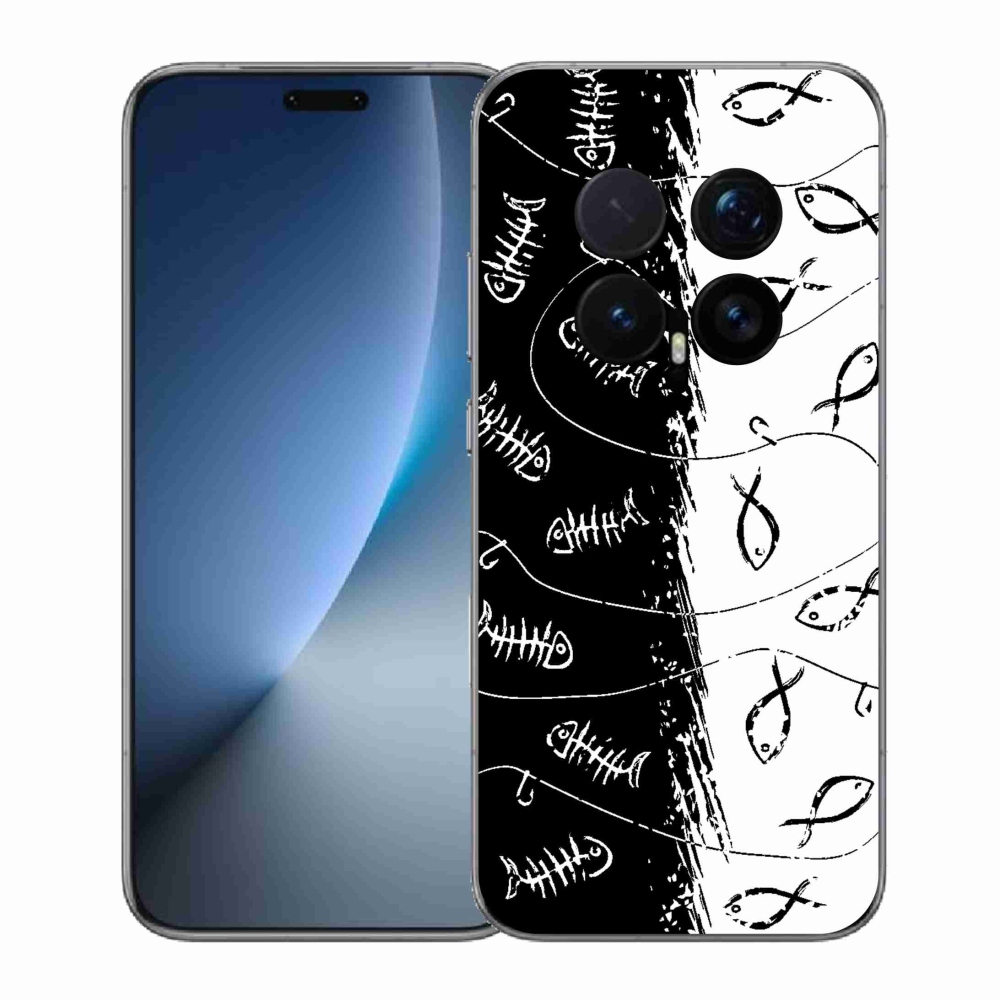 Gelový kryt mmCase na Honor Magic 8 Pro - kostry a rybky