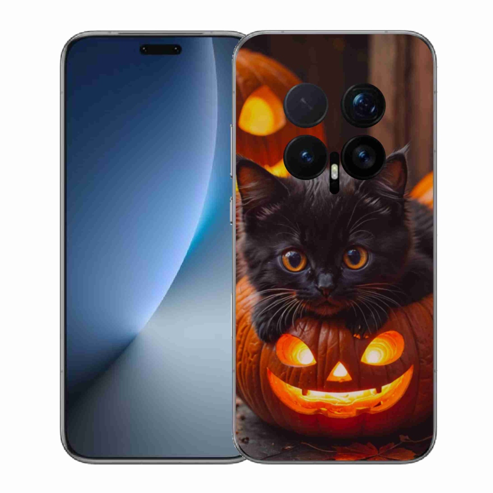 Gelový kryt mmCase na Honor Magic 8 Pro - kotě a dýně