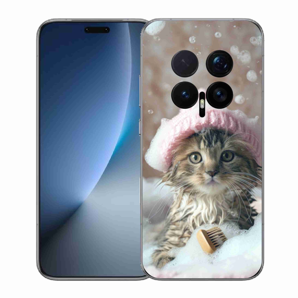 Gelový kryt mmCase na Honor Magic 8 Pro - kotě a koupel