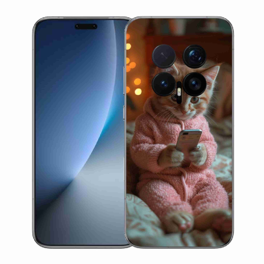 Gelový kryt mmCase na Honor Magic 8 Pro - kotě s mobilem