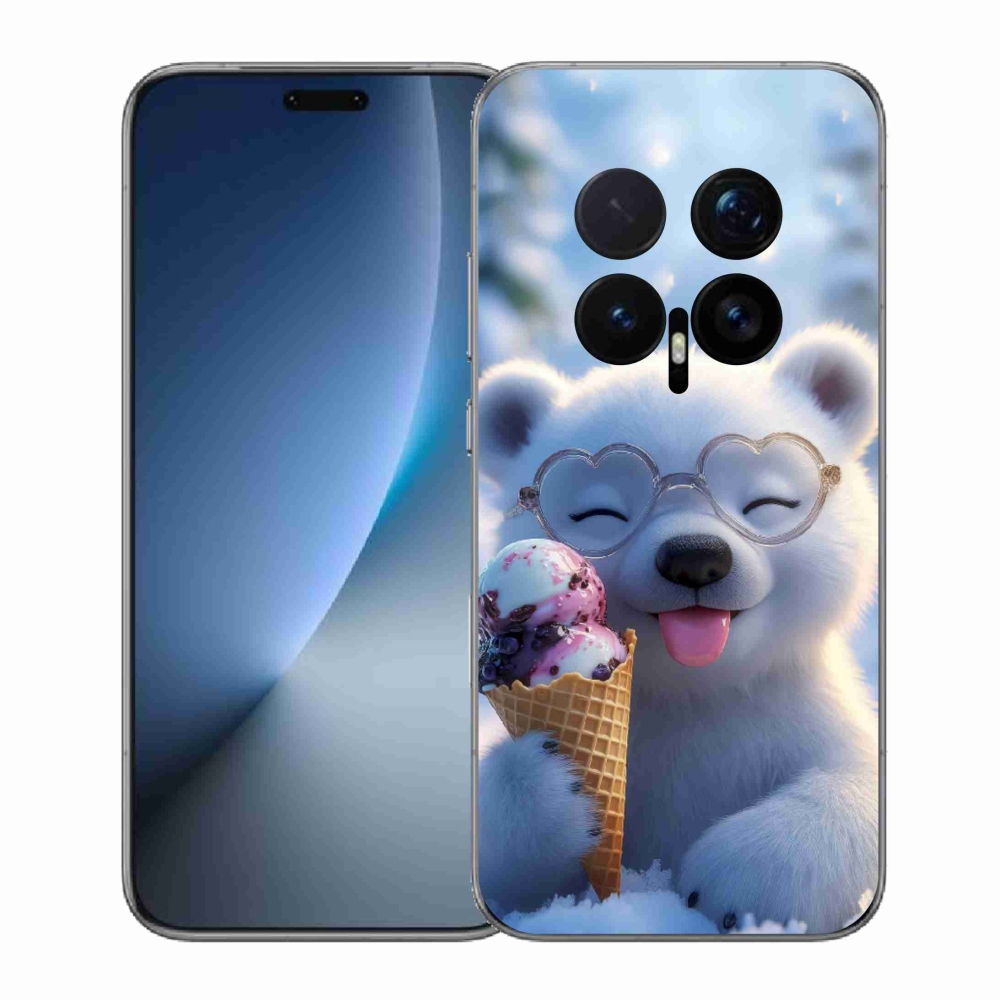 Gelový kryt mmCase na Honor Magic 8 Pro - medvídek se zmrzlinou