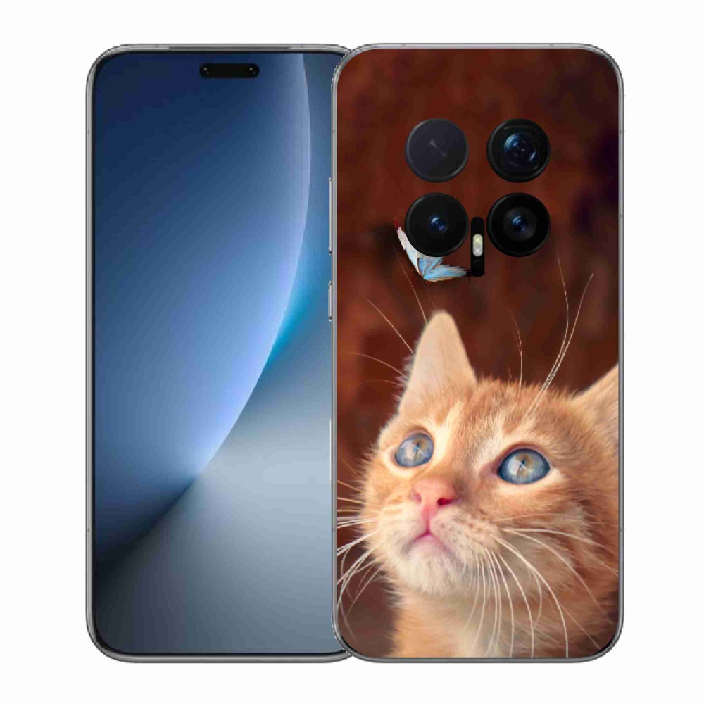 Gelový kryt mmCase na Honor Magic 8 Pro - motýl a kotě