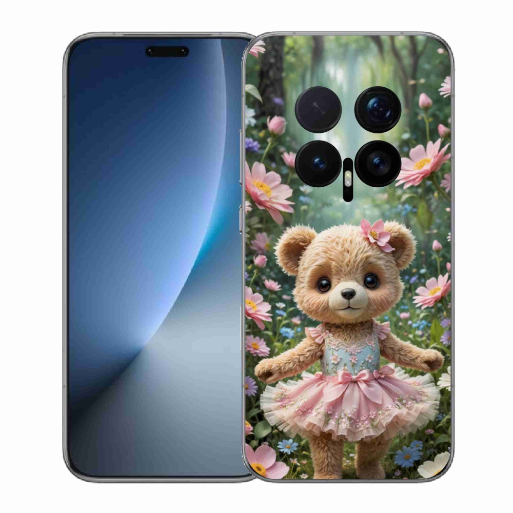 Gelový kryt mmCase na Honor Magic 8 Pro - roztomilý medvídek v květinách